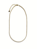 Vermeil over sterling silver cz tennis choker necklace with an extender..   