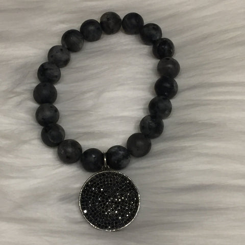Handmade Black Labradorite Bracelet With Pendant