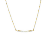 Vermeil over sterling silver cz curved bar necklace