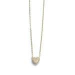 Vermeil over sterling silver and mother of pearl mini heart necklace.